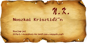 Noszkai Krisztián névjegykártya